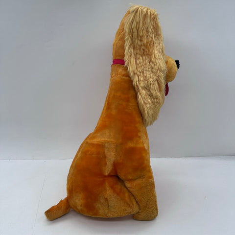 Vintage 1960s Dog Plushie Large Cocker Spaniel Style Faux Fur 26 Inch