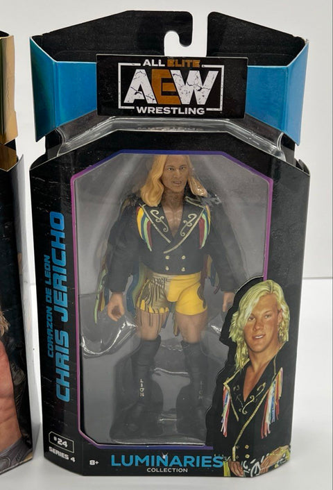 AEW Wrestling Action Figure Lot Kenny Omega Chris Jericho 3 Figures Sealed NIB
