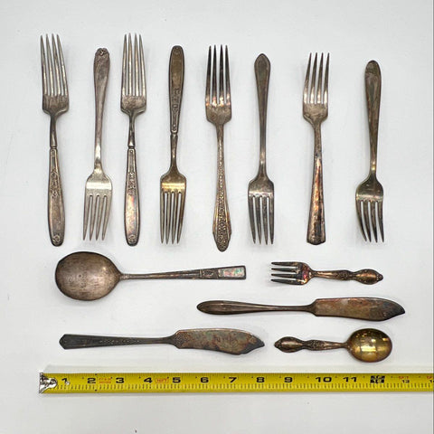 Flatware Lot Rogers Bros Community Oneida Silver Plate 13pc Mixed Vintage