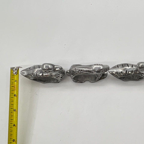 Animal Napkin Holders 5pc Set Duck Rabbit Horse Rooster Silver-tone Metal