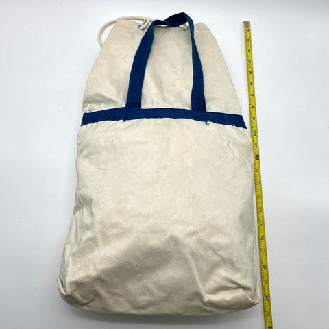 Disney 1984 Channel Mickey Minnie Donald Canvas Tote Bag Off-White