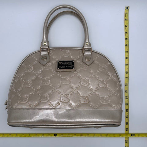 Loungefly Sanrio Hello Kitty Metallic Champagne Embossed Satchel Bowler Bag