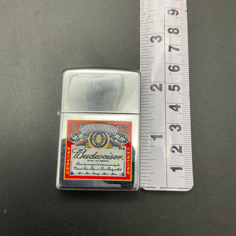 Zippo Budweiser King of Beers Lighter Chrome Vintage 2001 Made in USA
