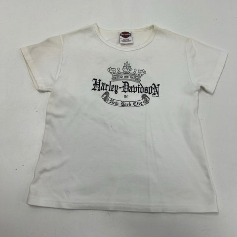 Vintage Y2K Harley-Davidson Lot of 2 NYC Twin Towers Baby Tee T-Shirts Sz XL