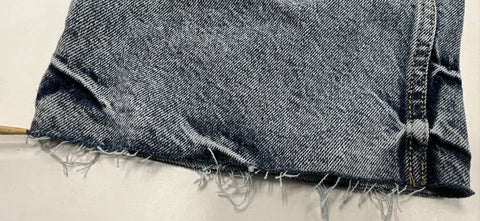 Good American Women's Good '90s Jeans Indigo Distressed Baggy Raw Hem NWT Sz 18