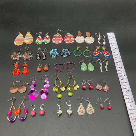 Costume Earrings Wearable Jewelry Lot of 25 Pairs Boho Beaded Statement Drop