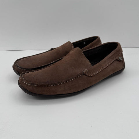 Bosi Brown Leather Driving Loafers Slip On Moccasins Men's Size 9
