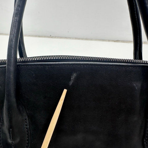 Massimo Palomba Black Leather Satchel Tote Bag Made in Italy Removable Strap