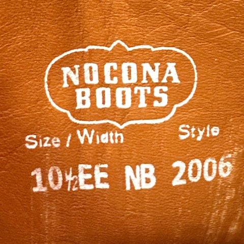 Nocona Black Red Rub Off Leather Western Cowboy Boots Men's Size 10.5 EE