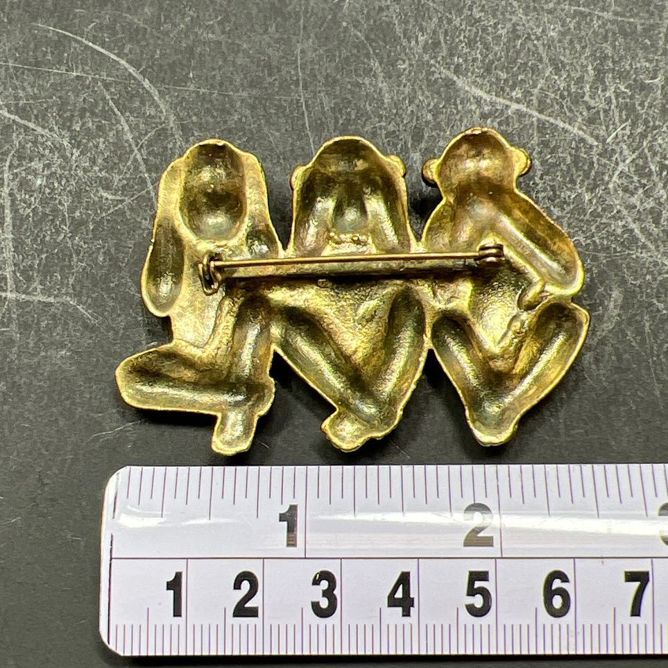 Speak No Evil See No Evil Hear No Evil Monkeys Brooch