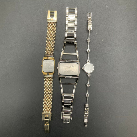 Vintage Anne Klein Watch Lot of 3 Swivel Band Rhinestone Accents As Is
