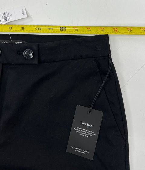 NWT Loft Versa Black Pure Spun Wide Leg Cropped Pants Women's Size 8