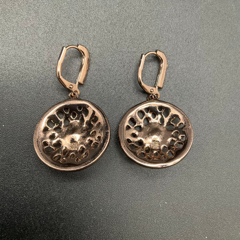 Givenchy Bronze Tone Champagne & Brown Crystal Necklace & Earring Jewelry Set