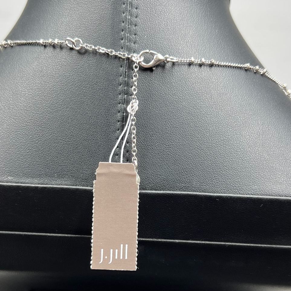 J Jill Grey & White Rhinestone Silver tone Necklace Holiday '23 NWT
