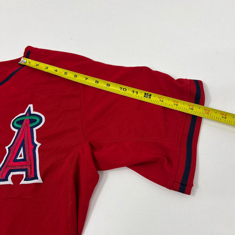 Majestic Red MLB Angels St. Patricks Day Cool Base Authentic Jersey Men's 44 L