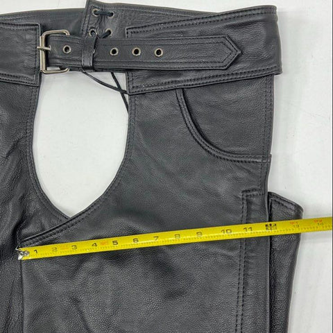Biker's Gear Men's Black Leather Motorcycle Riding Chaps Size 2XL