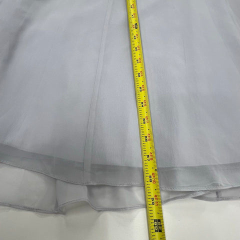 David's Bridal Women's F12732 Bridesmaid Dress Silver Chiffon Long Gown Size 4