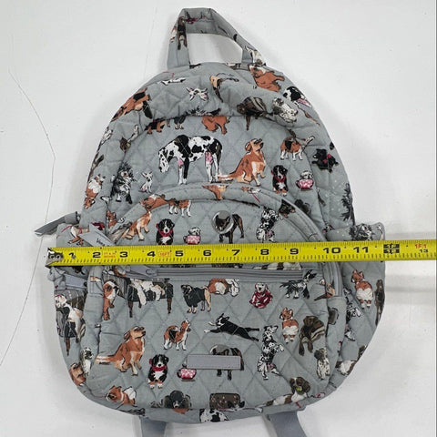 Vera Bradley Best in Show Dog Print Gray Quilted Cotton Mini Backpack