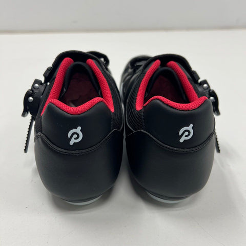 Peloton Cycling Shoes Black Red w/ Cleats OG All DS Size 45