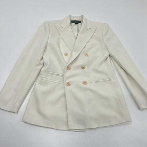 Lauren Ralph Lauren Women's Ivory Double Breasted Petite Blazer Sz 4P