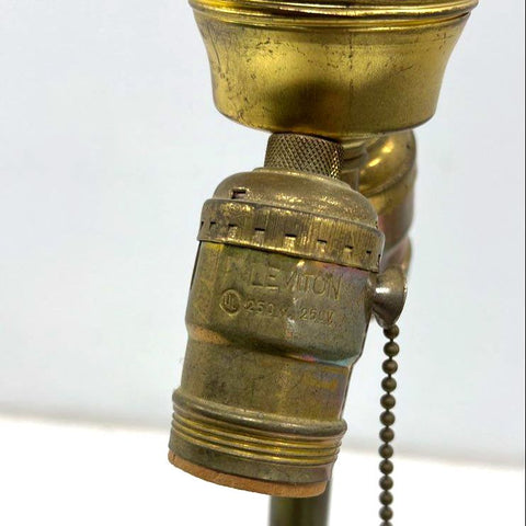 Vintage Hollywood Regency Rococo Revival Brass Urn Table Lamp 3-Light