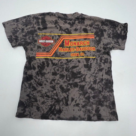 Vintage 90s Harley-Davidson Engine Tie Dye T-Shirt Single Stitch USA Sz M