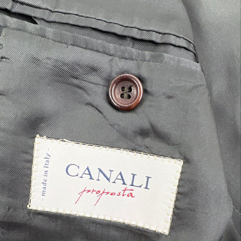 Canali for Stanley Korshak Men's Blazer Sport Coat Black Lana Cashmere Sz 48