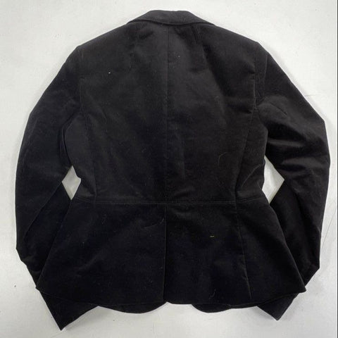 NWT Talbots Women's Black Kate Fit Velvet Cotton Blazer Jacket Size 2P