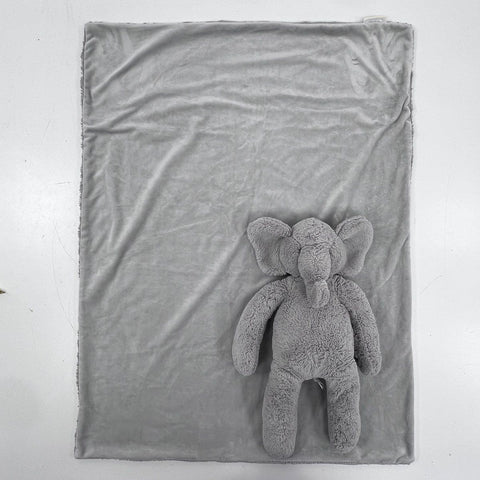 Pottery Barn Kids Plush Elephant & Matching Blanket Set Grey 2 Pieces