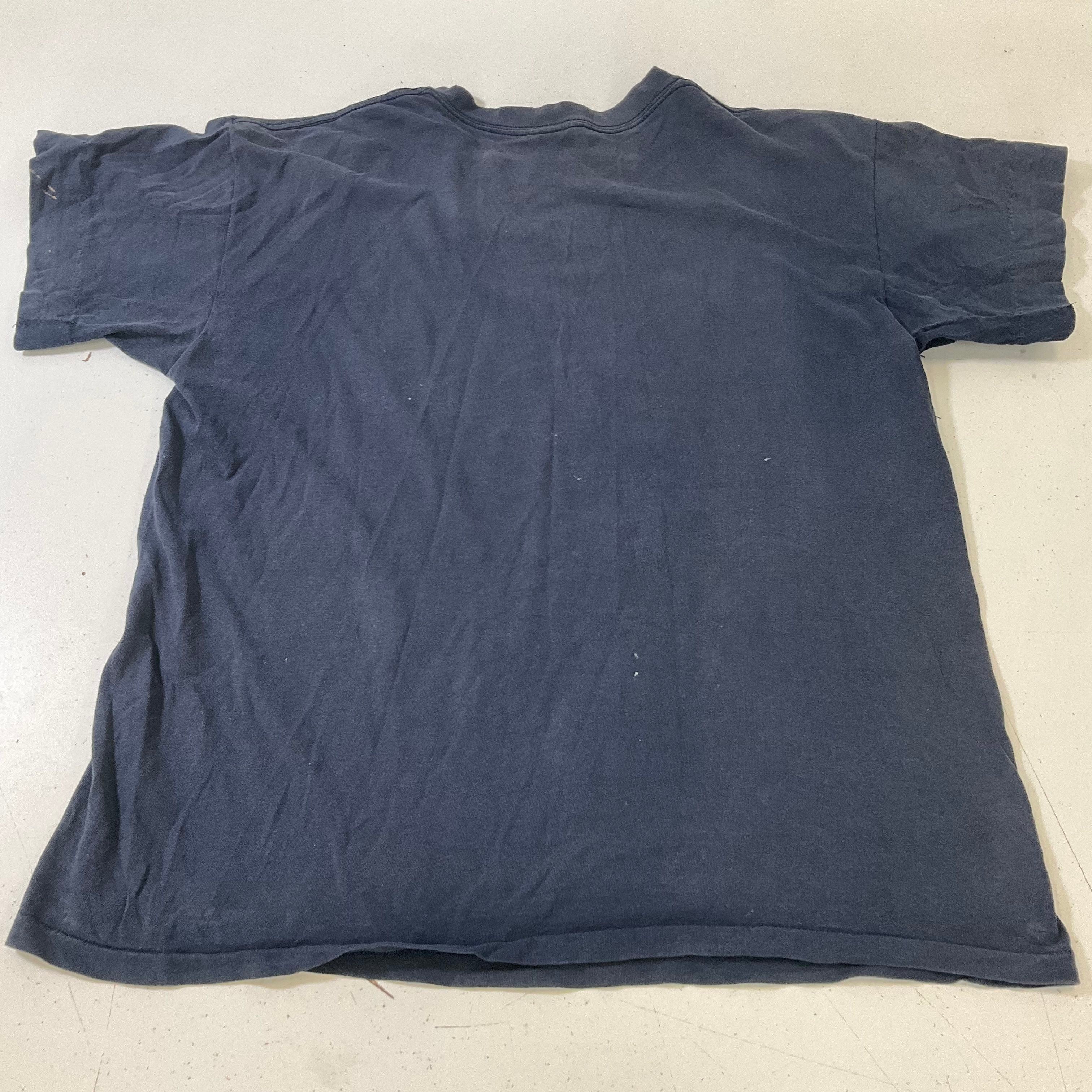 Puma Navy Scribble Graphic T-Shirt Men's Size XL Vintage USA Made Single Stitch