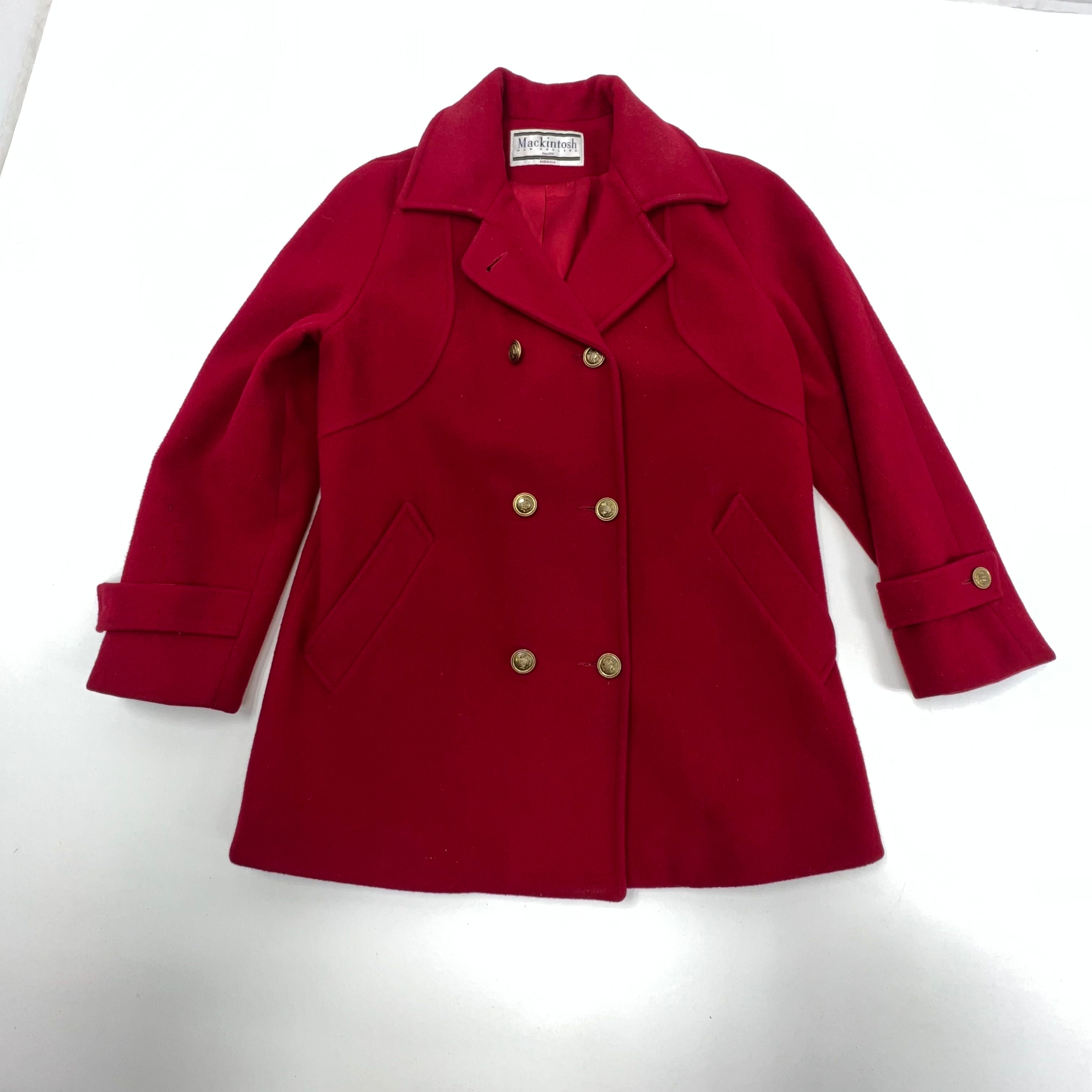 Vintage Mackintosh New England Red Peacoat Wool Women's 6P
