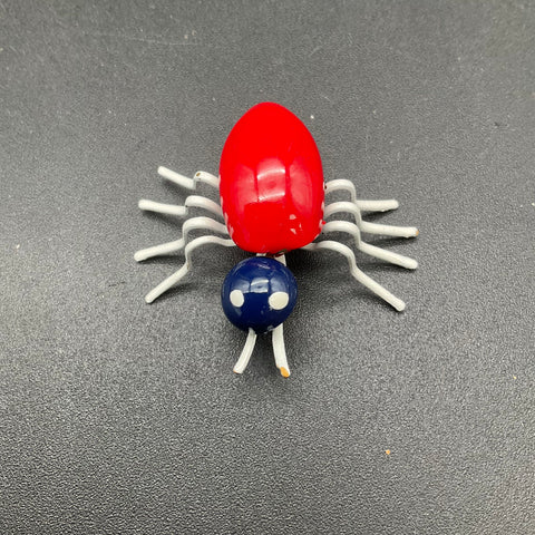 Vintage Red White Blue Enamel Spider Brooch Pin Patriotic Whimsical Insect