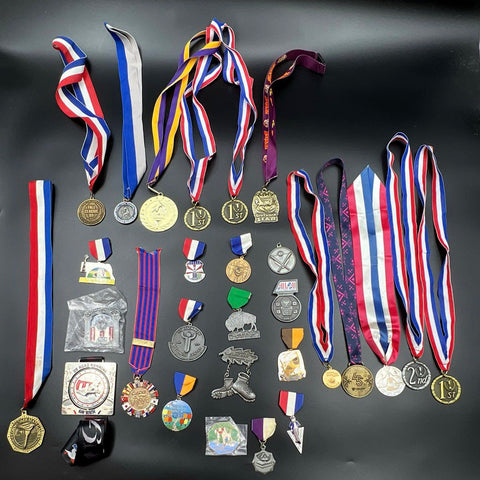 Collectible Medals Lot Vintage Sports Achievement Awards Approximately 32 Pieces