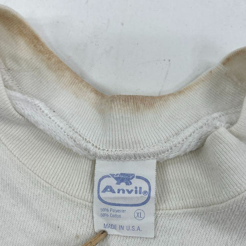 Vintage 80s Quaker State White Race Car Graphic Sweatshirt Anvil USA Men's XL