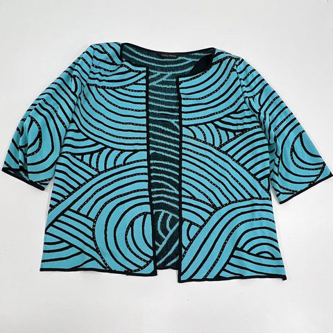 Ming Wang Women's Lot of 3 Tops Cardigan Jacket Tank Set Blue Black