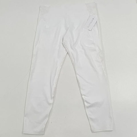 Athleta White Stay Fly Reflective Snake 7/8 Tight Leggings Women's Size L NWT