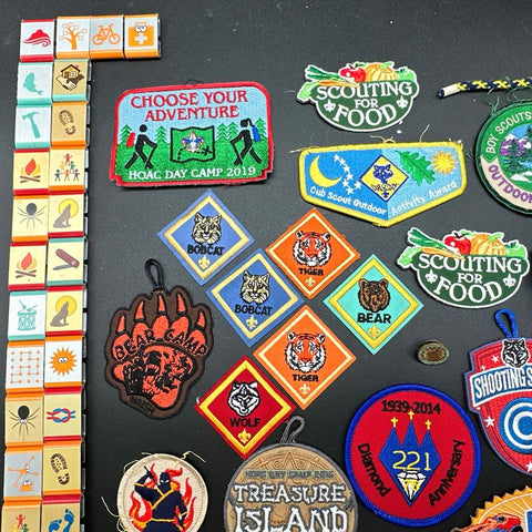 BSA Boy Scouts Memorabilia Lot Approx 60 Pcs Patches Adventure Loops Pins 2010s