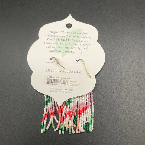 Spartina 449 Jewelry Lot 18K Gold Plated Fringe Earrings Charm Necklace Leather