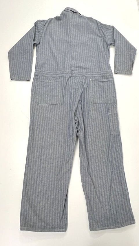 Vintage 90s Men's Blue Pinstripe Herringbone Workwear Coveralls USA Sz 48R