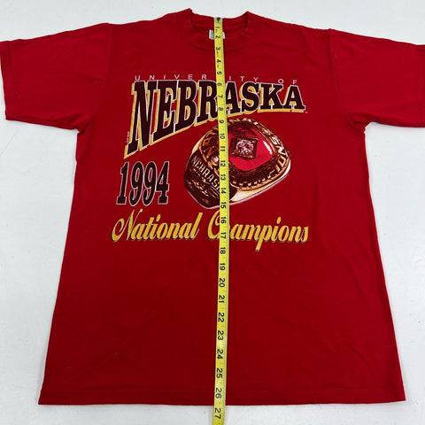 Vintage 1994 Nebraska National Champions Single Stitch Jerzees T-Shirt Sz M
