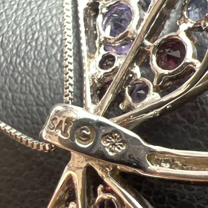 Simply Vera 925 Sterling Silver Purple Rhinestone Dragonfly Necklace 5g