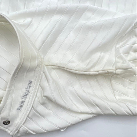 Sarm Hippique Women's White Aleria Short Sleeve Equestrian Show Shirt Sz S NWT