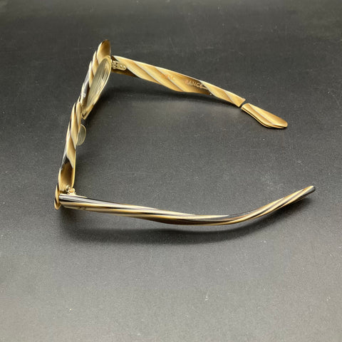 Vintage 60s Reisco France Mod Eyeglass Frames Tan Brown Striped SM/MED