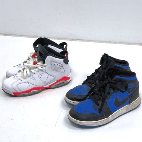 Lot of 2 Jordan Air Jordan 6 Infrared & Air Jordan 1 Royal Blue Size 5.5Y