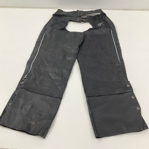 Vintage 90s Diamond Plate Buffalo Leather Biker Motorcycle Chaps Pants Sz M