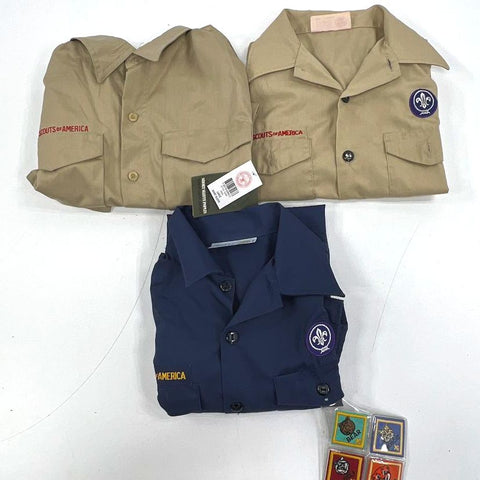 Vintage 80s & Modern Boy Scouts BSA Uniform Shirt Lot of 3 Youth Large NWT