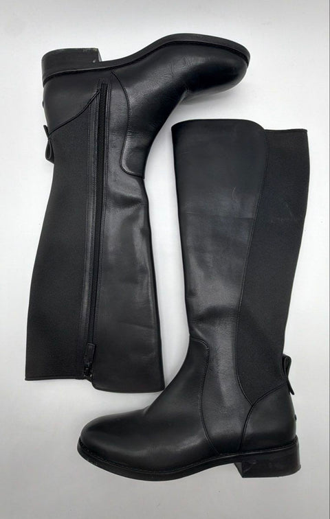Cole Haan Grand Ambition Huntington Black Leather Tall Knee High Boots Size 8B