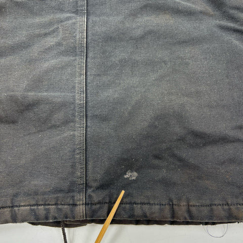Carhartt C03 Black Arctic Traditional Coat Quilt Lined Distressed Jacket Sz 48