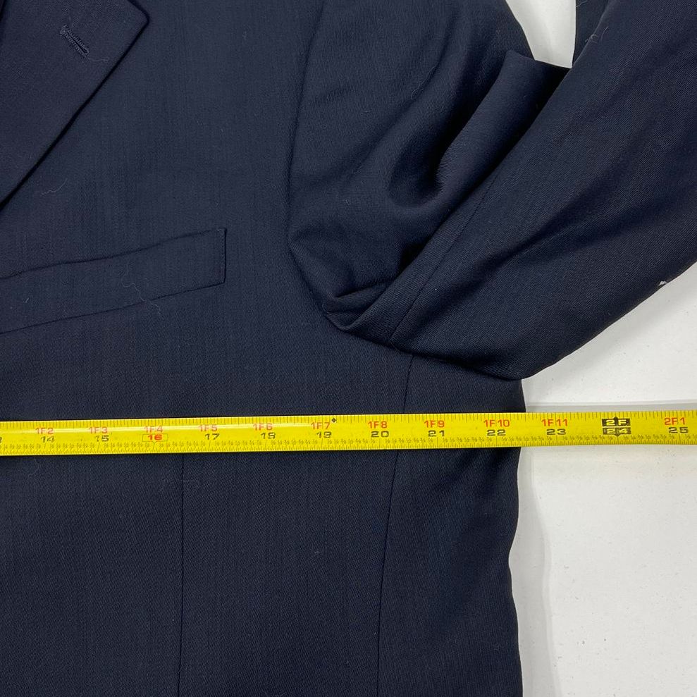 Men's Pierre Cardin Navy Blue 100% Wool Suit Jacket & Pants - Size 44Sx38W