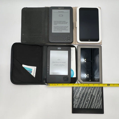 Amazon Kindle B&N Nook Kobo E-Reader 5 Piece Lot Oasis Keyboard Untested As-Is
